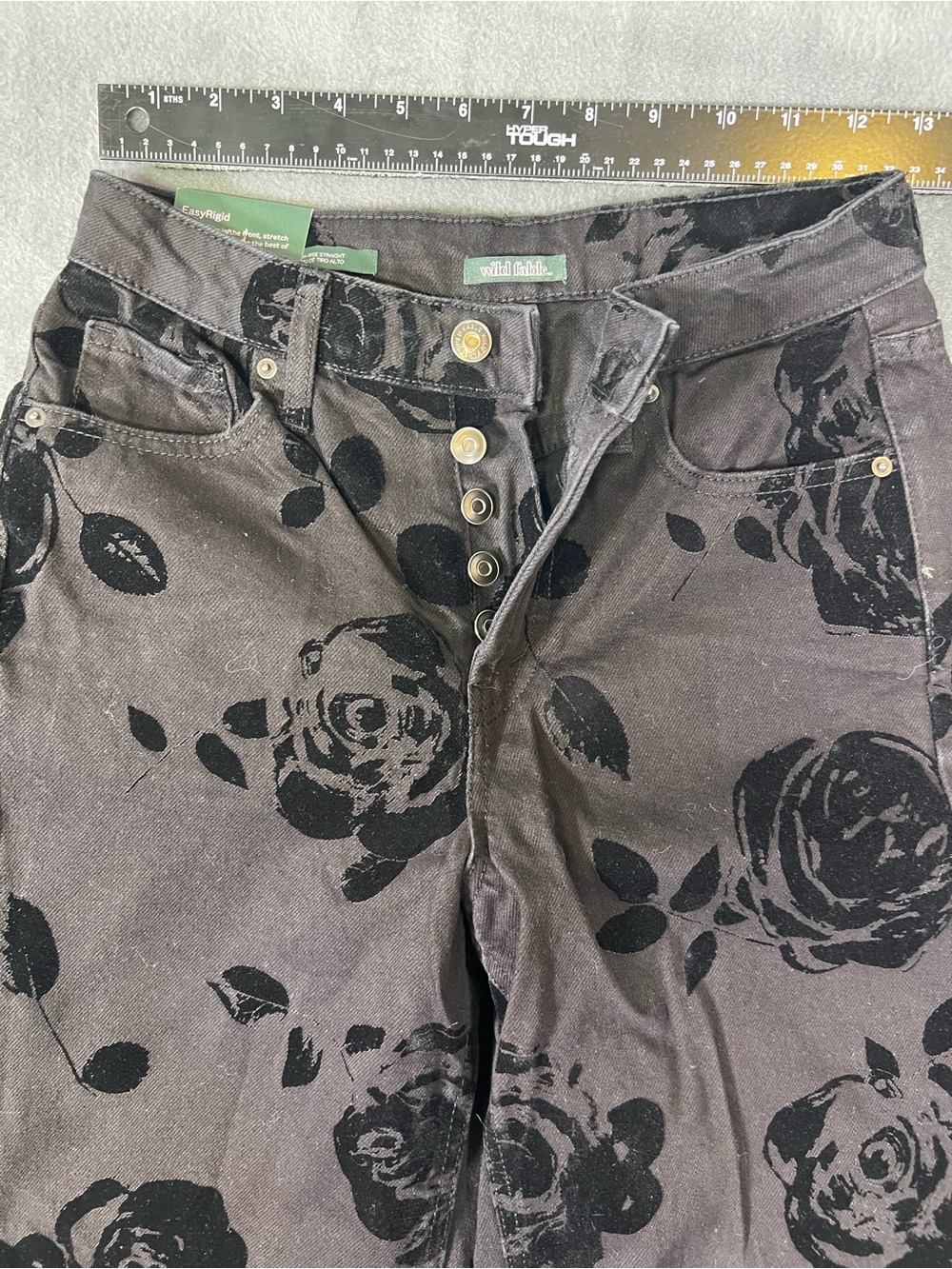wild fable Black Floral Straight Leg Jeans - Picture 2 of 5